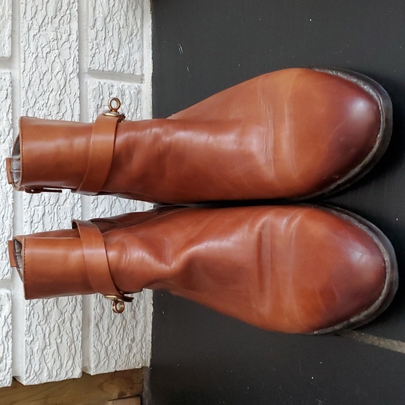 Woman's Pertini Brown Leather Ankle Boots Size 10 - Picture 3 of 10